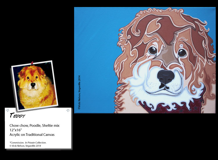 Chow chow, Poodle, Sheltie mix dog portrait